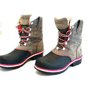 Ariat Whirlwind Women's Cozy H20 Boot, Gray w/Pink stripe New W/O box, size 8.5B